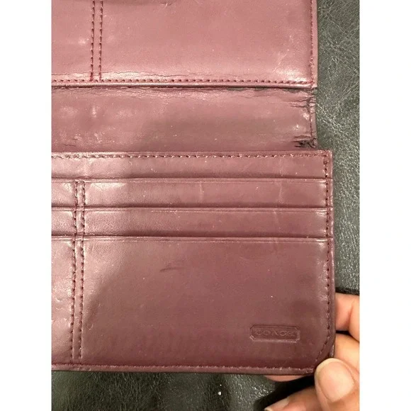 Coach Pink Leather Wallet Clutch Snap Closure Organizer Card Holder - Picture 5 of 6